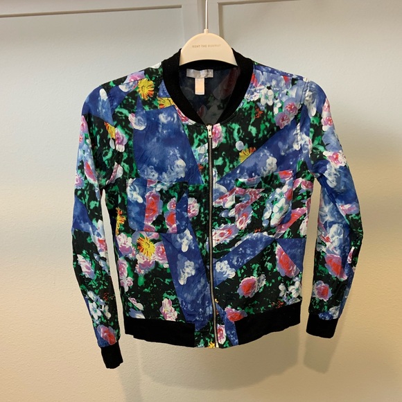 Floral Silk bomber Jacket - Picture 4 of 5
